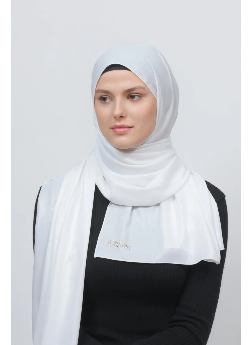 Altobeh Glitter Evening Dress Chiffon Shawl-White