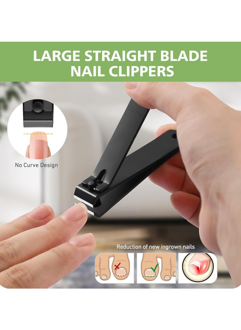 Oasisgalore Professional Heavy Duty Stainless Steel Nail Clippers for Thick Toenails - Wide Jaw, Ideal for Seniors, Men & Women (Black)  - Image 2