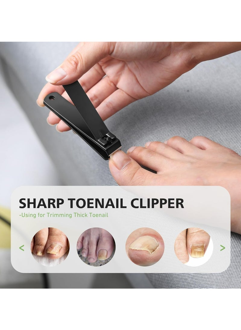 Oasisgalore Professional Heavy Duty Stainless Steel Nail Clippers for Thick Toenails - Wide Jaw, Ideal for Seniors, Men & Women (Black)  - Image 3