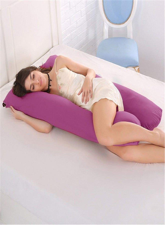COOZLY Body Contour U Shape Prregnancy Pillows with 100% Cotton Zippered Covers | Pregnocare Microfibre| Pregnancy Pillow for Sleeping (Pink) - Image 2