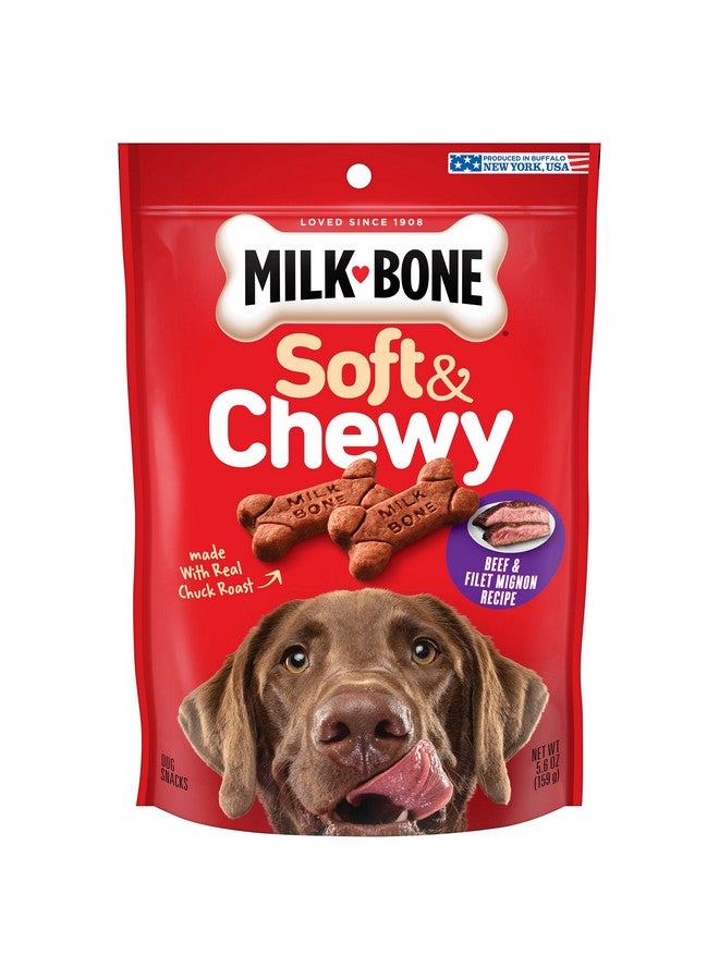 ميلك-بون وصفة لحم البقر الطري والطري وشرائح اللحم البقري الصغيرة، وجبات خفيفة للكلاب، 5.6 أونصة - Image 1