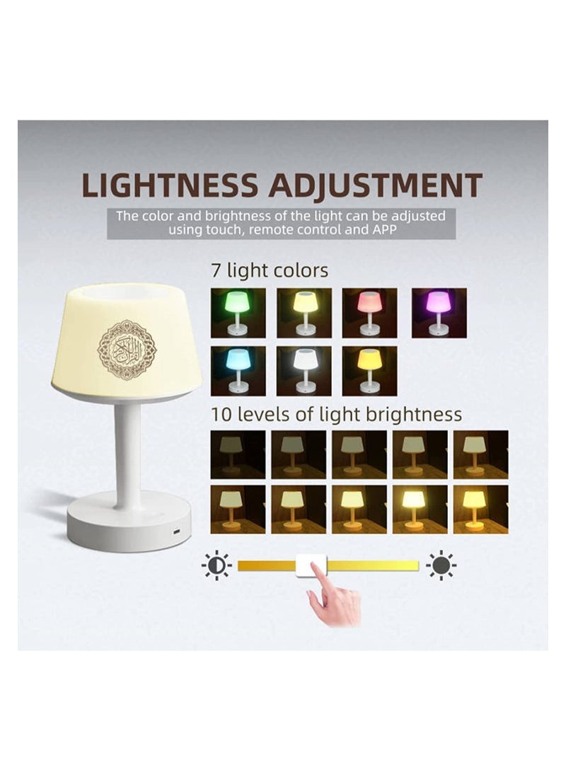 Table Lamp Quran Speaker,Muslim Bluetooth Speaker,Digital Speaker with Remote&Mobile App Night Light Desk Lamp for Kids - Image 3