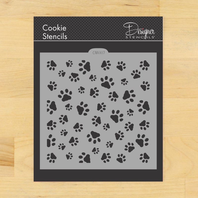 Designer Stencils Mini Dog Paws Allover Cookie and Craft Stencil by Designer Stencils