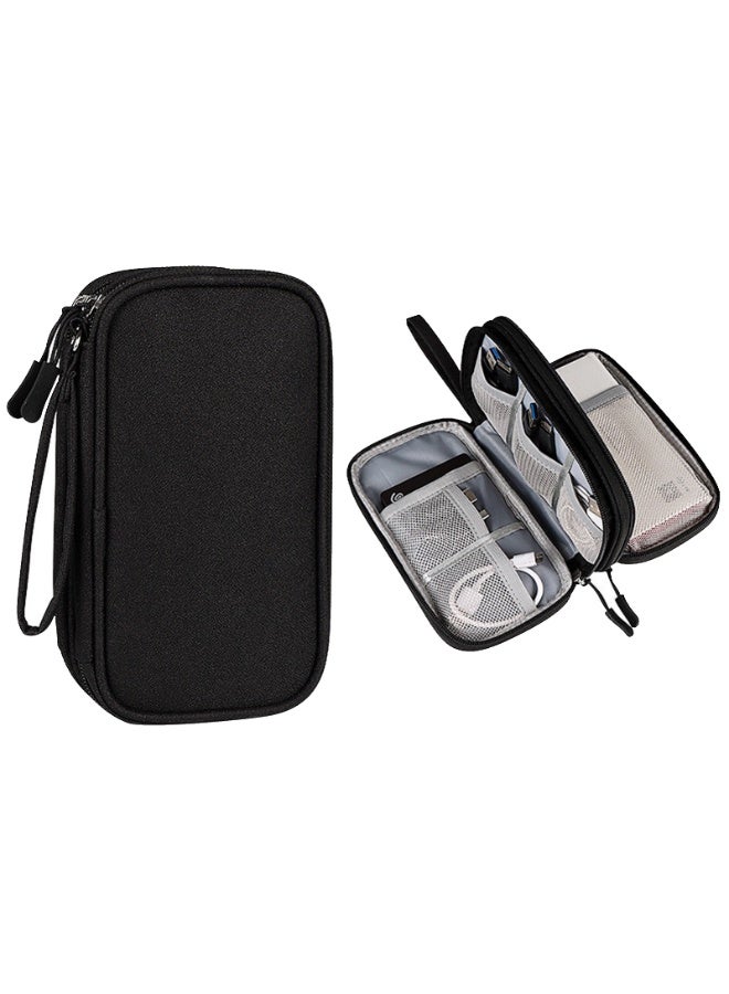 Electronic Organizer Pouch for Travel,Double Layer Storage Bag,Mesh Pocket,Waterproof Travel Organizer