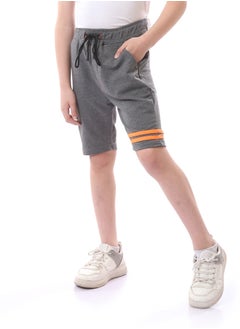 Andora Boys Slip On Heather  Shorts with Double Lines - Dark Grey  - Image 2