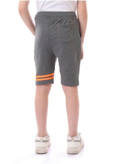 Andora Boys Slip On Heather  Shorts with Double Lines - Dark Grey  - Image 4