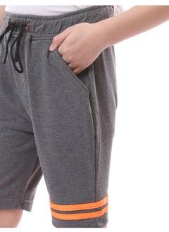 Andora Boys Slip On Heather  Shorts with Double Lines - Dark Grey  - Image 5