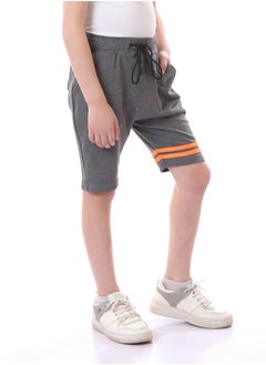 Andora Boys Slip On Heather  Shorts with Double Lines - Dark Grey  - Image 3