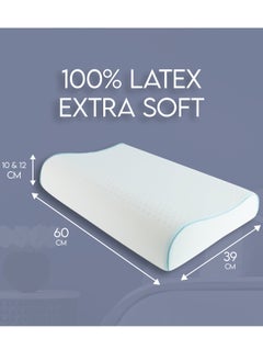 100% Natural Premium Latex Contour Pillow, Soft Pillow Helps Relieve Pressure - Washable Zipper Cover, Odorless with Firm Support - for All-Season Comfort 60*39*12 cm (White) - pzsku/Z6D838DAE1DBD973357DDZ/45/_/1709377398/9d3a0a48-7d48-4c74-b504-1c1d7ea68006