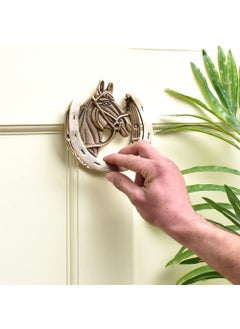 Indian-Shelf IndianShelf Horse Shoe Brass Door Knocker Georgious Door Decoration Gold Home Entrance Decor Items for Wall 127 Cm  - Image 2