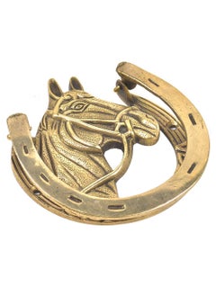 Indian-Shelf IndianShelf Horse Shoe Brass Door Knocker Georgious Door Decoration Gold Home Entrance Decor Items for Wall 127 Cm  - Image 3