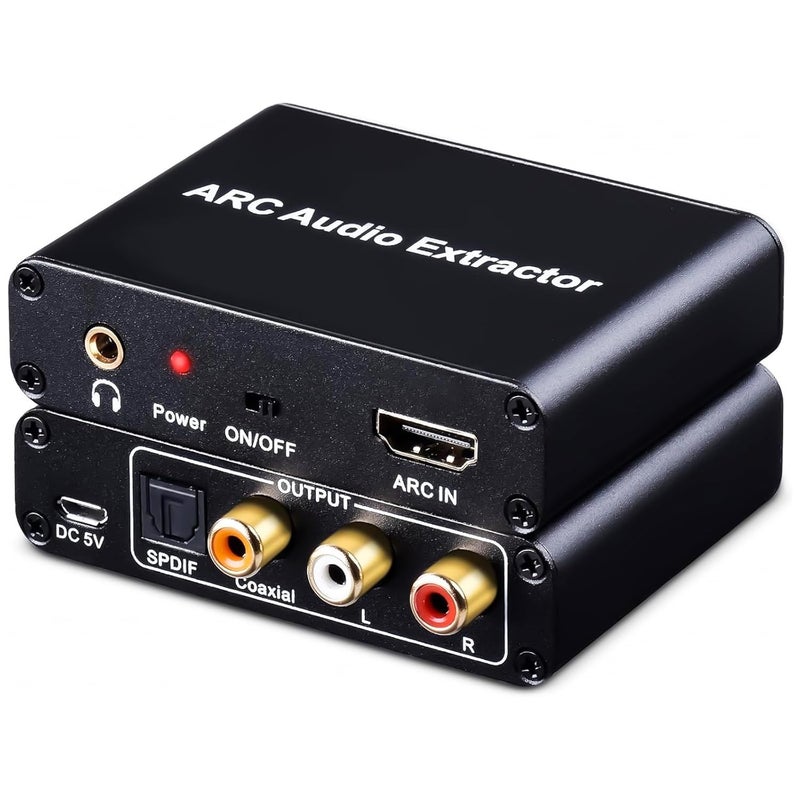 AMANKA 192KHz HDMI ARC Audio Extractor with Digital Optical TOSLINK SPDIF Coaxial, HDMI ARC to RCA Audio Converter Analog 3.5mm L/R Stereo, Audio Splitter for HDTV Soundbar Amplifier - Image 1