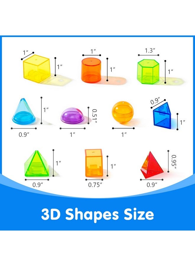 Odoorgames 60 Pcs 3D Shapes for Teaching - Light Table Manipulatives - Geometric Shapes for Classroom - Image 2