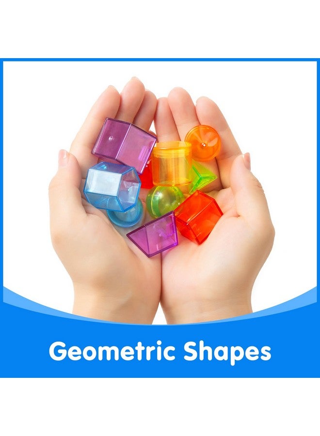 Odoorgames 60 Pcs 3D Shapes for Teaching - Light Table Manipulatives - Geometric Shapes for Classroom - Image 4