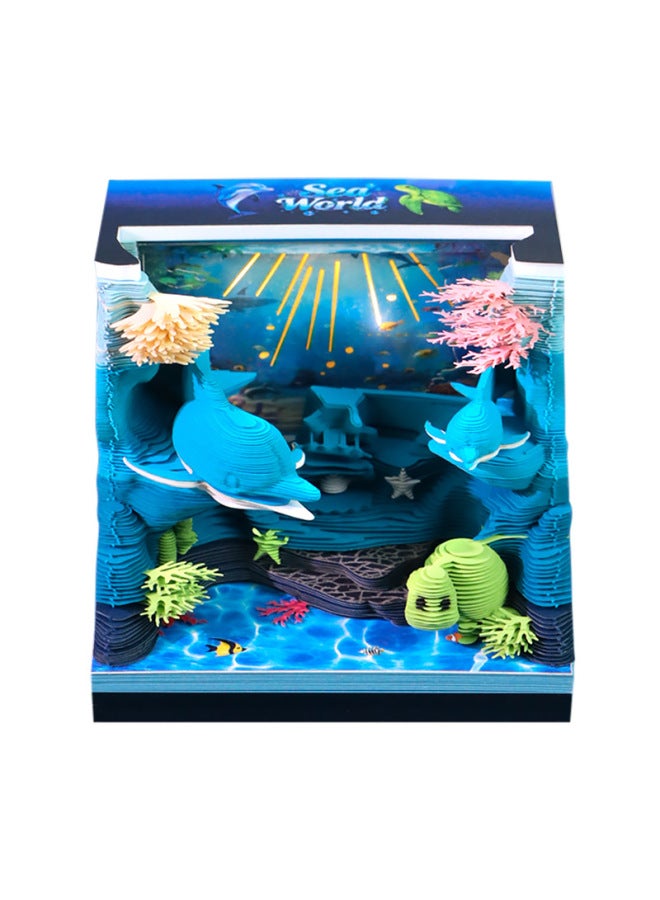 Creative Gifts, Underwater World Paper Sculpture Calendar, Miniature Model, Desktop Decoration, Trendy Ornaments, 3d Stereo Note Pad