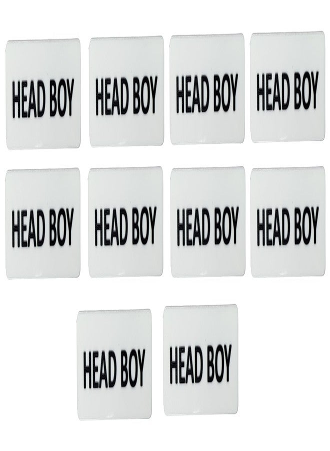 MOREL CLASS HEAD BOY BADGE IN WHITE ACRYLIC PINBACK USE FOR SCHOOL, COLLEGE CLASSES, OFFICE STAFF, NAME BADGE, YOU CAN CUSTOMIZE BATCH |PACK OF 10| - Image 2