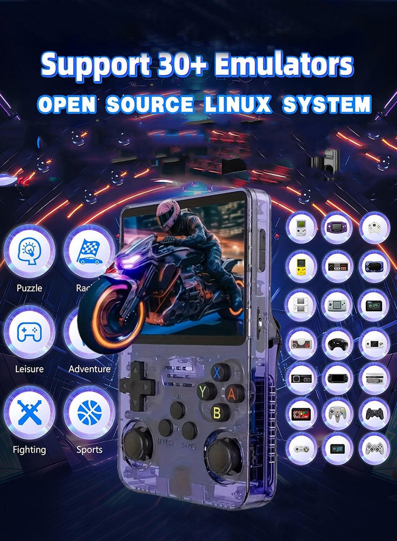 EzzySo R36S Handheld Game Console 3.5 Inch IPS Screen Open Source Linux System R36S Game Console 64G TF Card 10+ Emulator Consola R36S with dual 3D joysticks for boys and girls - Image 5