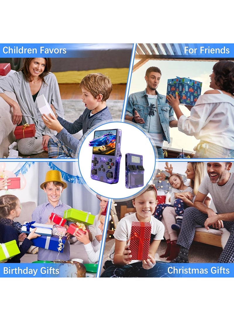 EzzySo R36S Handheld Game Console 3.5 Inch IPS Screen Open Source Linux System R36S Game Console 64G TF Card 10+ Emulator Consola R36S with dual 3D joysticks for boys and girls - Image 2