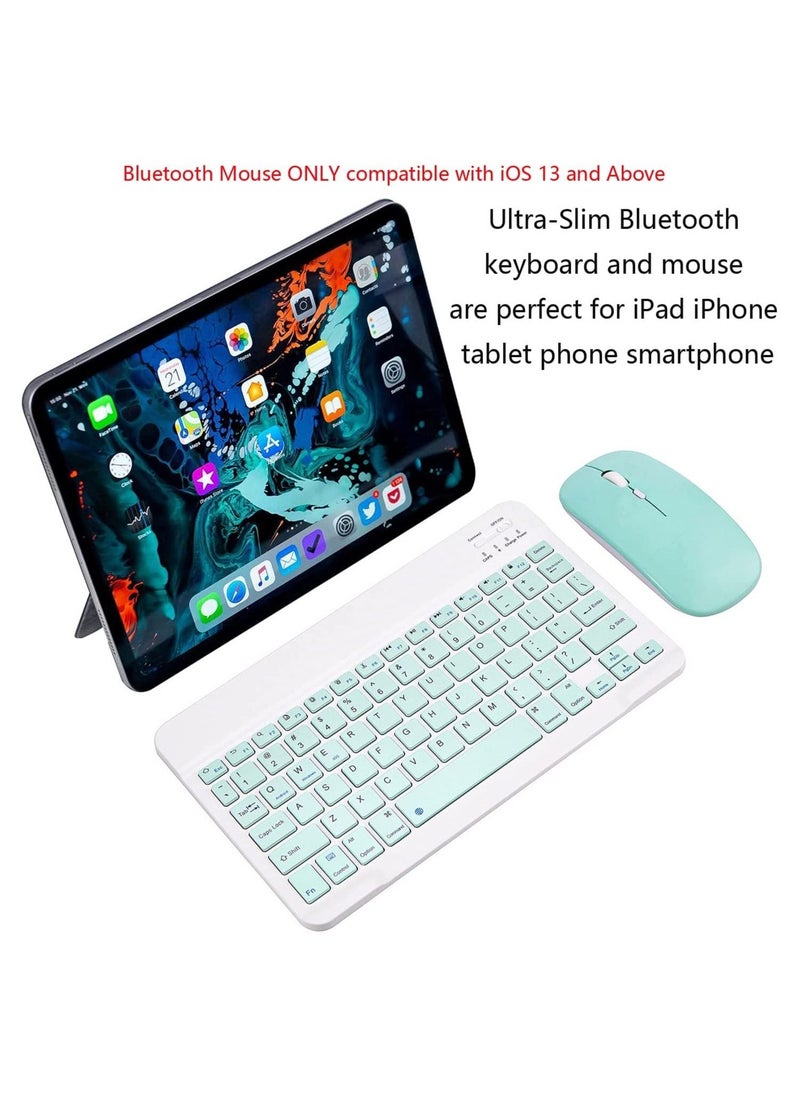 ELTRAZONE - Ultra-Slim Bluetooth Keyboard and Mouse Combo Rechargeable Portable Wireless Keyboard Mouse Set for Apple iPad iPhone iOS 13 and Above Samsung Tablet Phone Smartphone Android Windows - Image 1