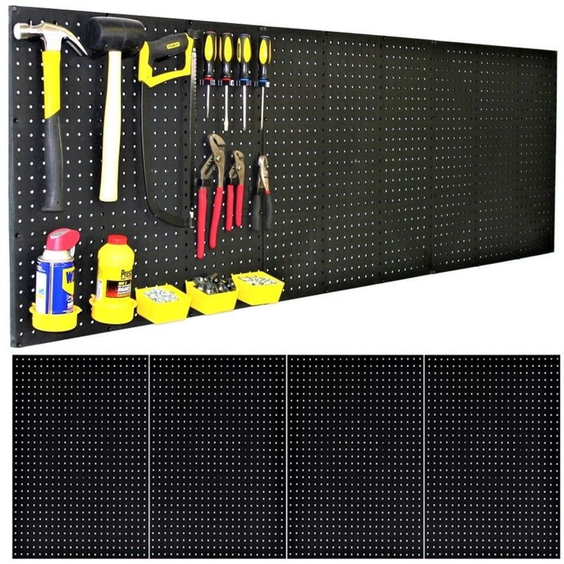 WallPeg Pegboard Kit - 4 Each 24"x16" Peg Board Panels - Made in USA - Mounted Size is 64" x 24" Pegboards Wall Organizer for Walls Home, Garage Tool Storage, Office Organization, Kitchen, Craft Room - Image 1