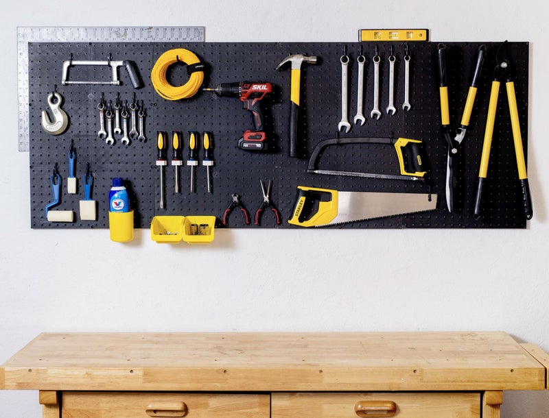 WallPeg Pegboard Kit - 4 Each 24"x16" Peg Board Panels - Made in USA - Mounted Size is 64" x 24" Pegboards Wall Organizer for Walls Home, Garage Tool Storage, Office Organization, Kitchen, Craft Room - Image 3