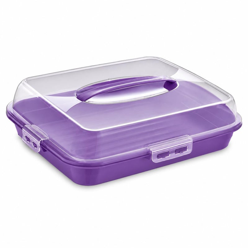 Large Square Dessert Carrier and Food Storage Container, Portable Cake Keeper with Secure Lid for Bakery Items, Fruits, Refrigerated Foods and Outdoor Trips, 30 x 30 cm - Image 5