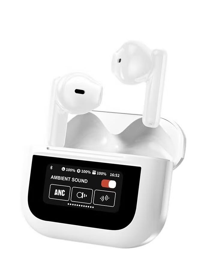 ANC+ENC Double Noise Reduction Touch Screen Control Earbuds – 360 Stereo Sound, Active Noise Cancellation (ANC) & Environmental Noise Cancellation (ENC), Wireless Bluetooth Headphones for Calls, Music, and Gaming