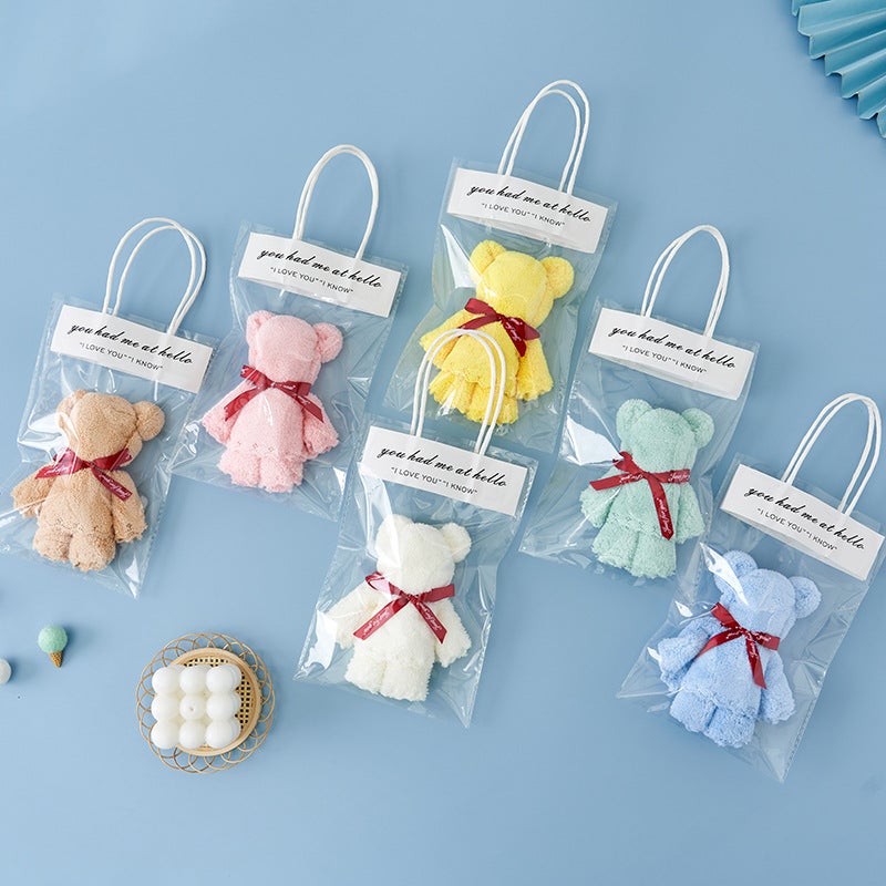 Coral Velvet Bear Towel Souvenir Small Towel Small Gift Towel Bear Handy Gift Wedding Souvenir Towel Baby - Image 4