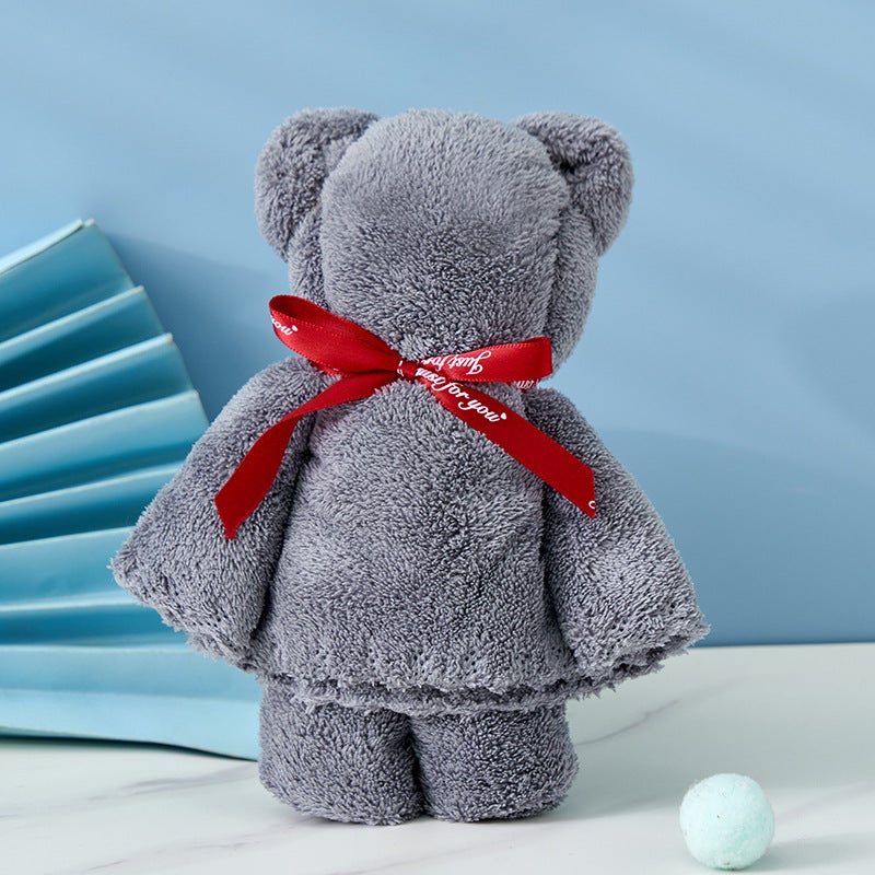 Coral Velvet Bear Towel Souvenir Small Towel Small Gift Towel Bear Handy Gift Wedding Souvenir Towel Baby - Image 1