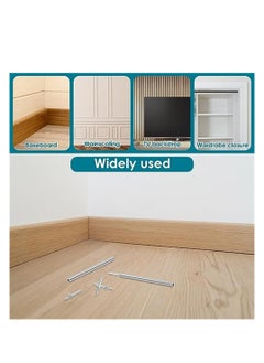 Generic Double-Head Skirting Thread Seamless Nail 200 Pcs Metal Skirting Line Without Marks Nail Rust-Proof No Trace Skirting Thread Screws Set with 2 Rods Nail Specific Sleeve Tool  - Image 5