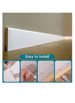 Generic Double-Head Skirting Thread Seamless Nail 200 Pcs Metal Skirting Line Without Marks Nail Rust-Proof No Trace Skirting Thread Screws Set with 2 Rods Nail Specific Sleeve Tool  - Image 4
