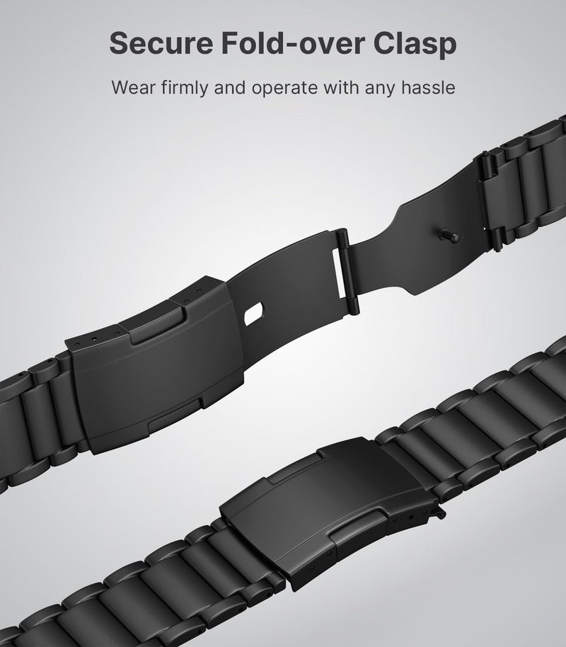 MoKo Titanium Band Compatible with Apple Watch Ultra 3/2/1 49mm,S11/S10 46mm,9/8/7 45mm,SE3/SE2/SE/6/5/4 44mm,3/2/1 42mm,Titanium Replacement Watch Band with Folding Clasp,Bk - Image 5