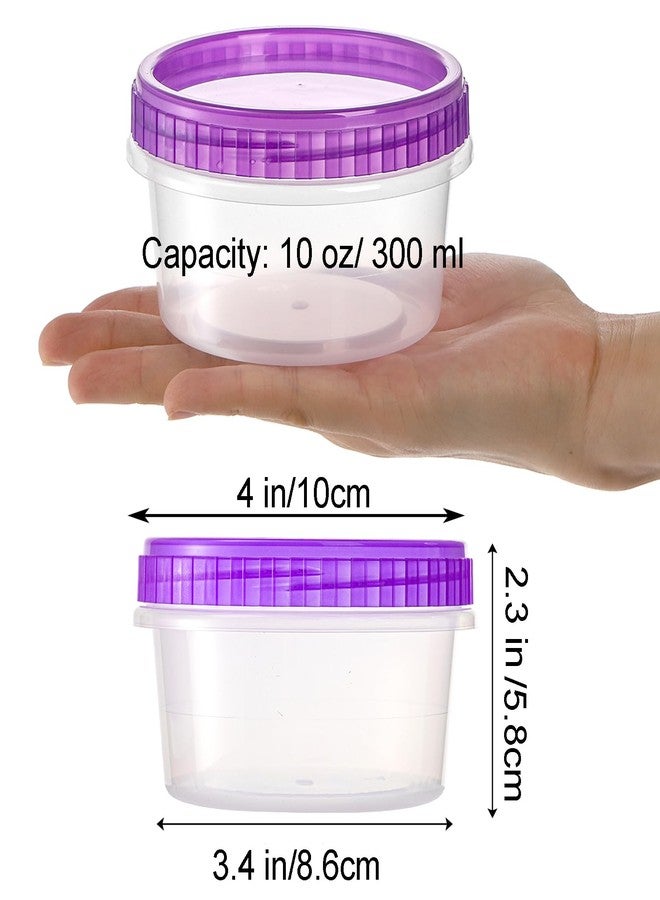Okllen 40 Pack Small Storage Container Boxes, 10 OZ Food Container Jar with Airtight Screw Lid, Reusable Wide Mouth Slime Cup for Snack, Soup, Fruit, BAP Free, Sturdy Plastic - Image 2
