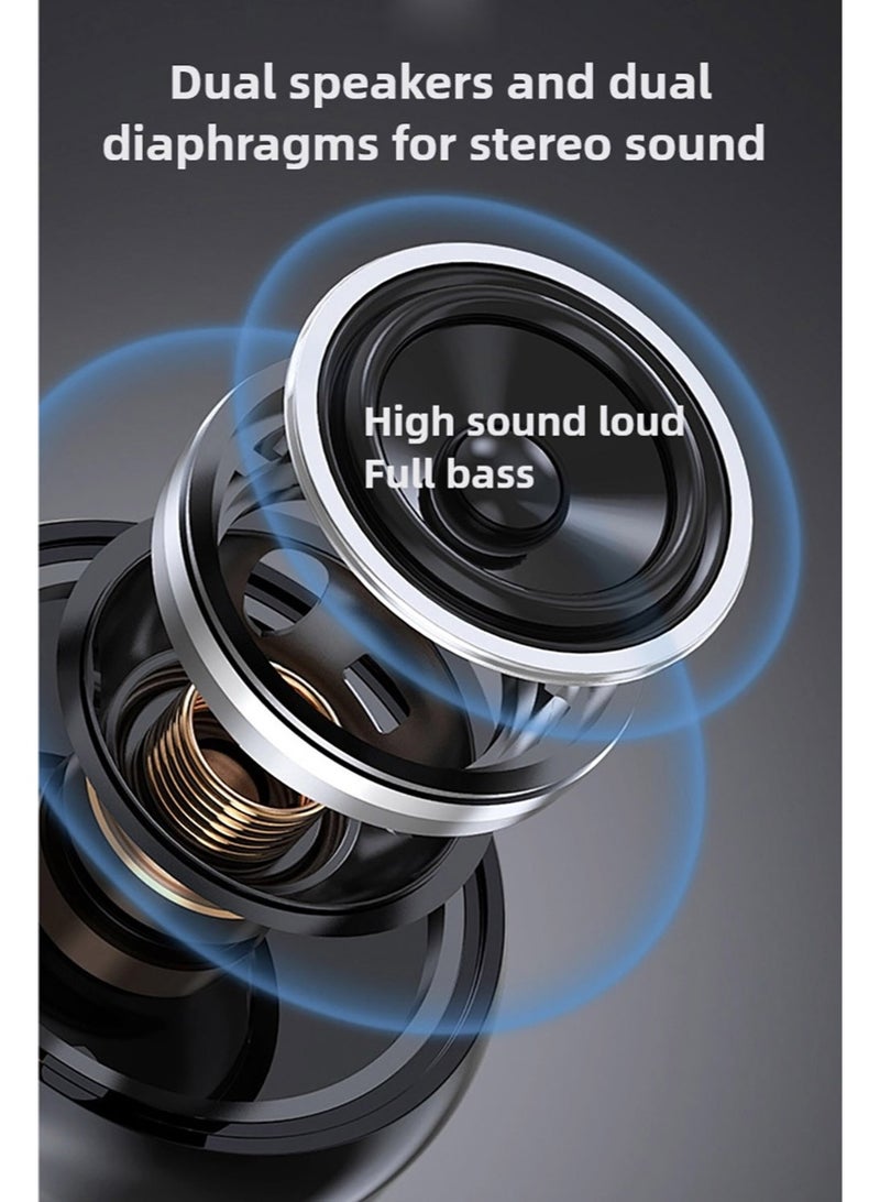 زيبونوفا مكبرات صوت كمبيوتر ذات غشاء مزدوج، صوت سينمائي مع ستيريو وصوت جهير عالي الطاقة، شريط صوت سلكي مزود بمنفذ USB مع مقبض للتحكم في مستوى الصوت، وصلة إضافية مقاس 3.5 مم لأجهزة الكمبيوتر المكتبية والمحمولة وشاشات الكمبيوتر والهواتف المحمولة - Image 4