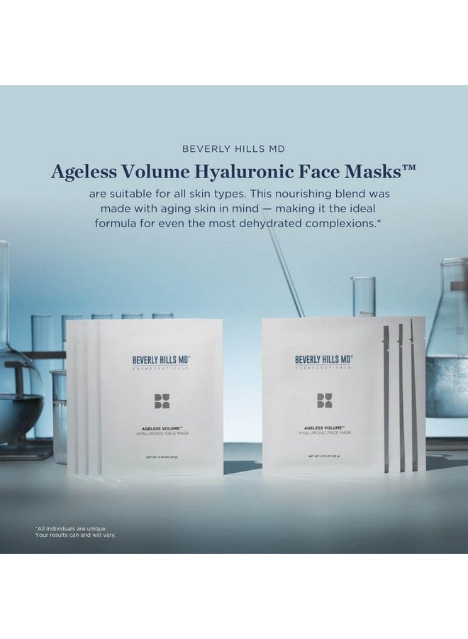 Beverly Hills MD Ageless Volume Hyaluronic Face Mask Reduce Appearance Of Wrinkles Anti Aging Formula For Plump Moisturized Skin 8 Pack Hydrating & Firming Gentle Sheet Mask - Image 5