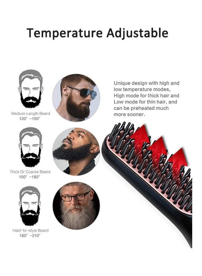 Captaintech Multifunctional Hot Heating Beard and Hair Straightening Comb Black 26.2 x 5.2 x 8.2cm - Image 5