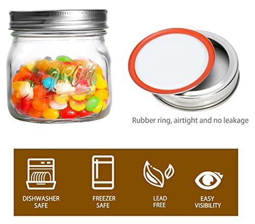 Ieavier 6PCS Wide Mouth Mason Jars 16oz with Airtight Lids and Bands, Canning Jars with Crystal Glass for Food Storage, Spice Jars, Canning, DIY Projects, Jam, Jelly, Honey, Preserving, Drinking - Image 3