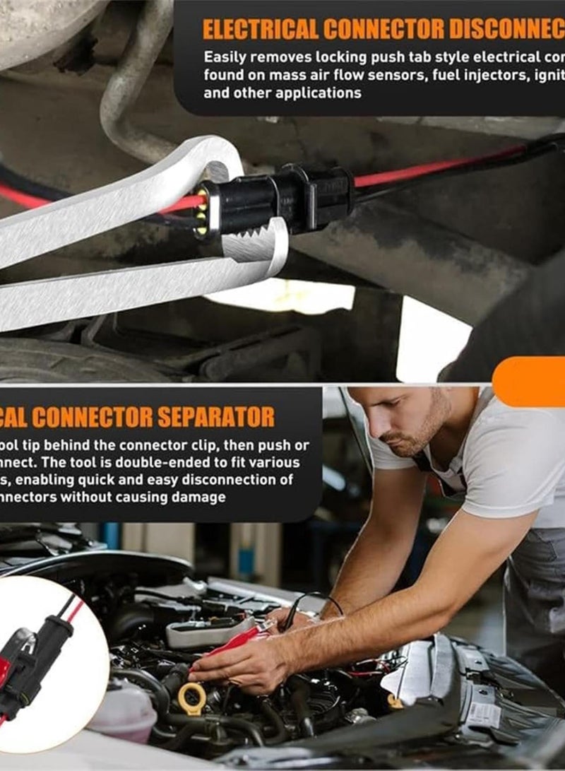 GGOOT Electrical Disconnect Pliers,Electric Plug Pliers Kit | Wire Connector Remover Sturdy Retaining Ring Pliers Auto Repair Hardware Tools for Automotive Repair Hardware - Image 3