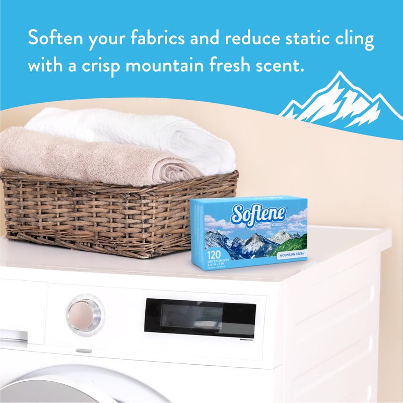 Softene Mountain Fresh Dryer Sheets 120ct - Image 3