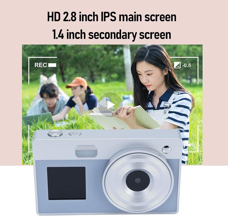 Silver Digital Camera 48MP 16X Zoom Anti Shake Point and Shoot Vlogging Camera for Teens Adults Beginners - Image 3