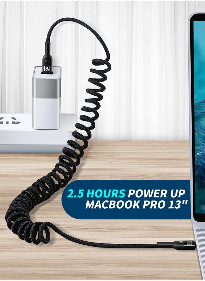 AICase - Coiled USB C to L ightning Cable,AICase Type C to L ightning Cable (6ft 36W) Scalable Spring PD Type C Charging Cable for iPhone 13 13 Pro 12 Pro Max 12 11 X XS XR 8 Plus,AirPods Pro - Image 1