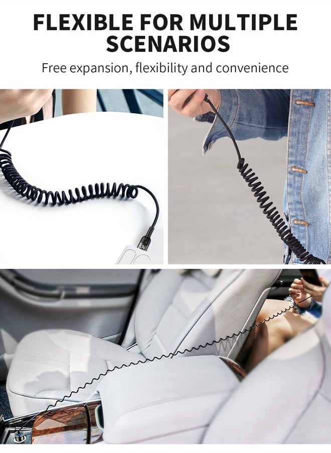 AICase - Coiled USB C to L ightning Cable,AICase Type C to L ightning Cable (6ft 36W) Scalable Spring PD Type C Charging Cable for iPhone 13 13 Pro 12 Pro Max 12 11 X XS XR 8 Plus,AirPods Pro - Image 1