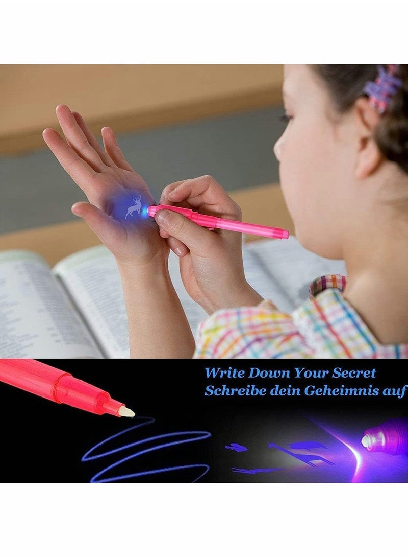 KASTWAVE - Invisible Ink Pen, 7Pcs Invisible Disappearing Ink Pen with UV Light Fun Activity Entertainment for Secret Message Kids Goodies Bags Toy, Party Favors Gifts Party Game Drawing and Writing Fun Pen🎨【Hi - Image 1