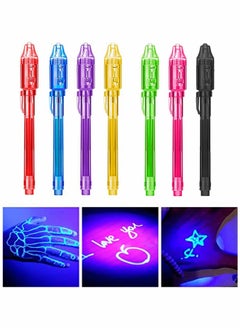 Invisible Ink Pen, 7Pcs Invisible Disappearing Ink Pen with UV Light Fun Activity Entertainment for Secret Message Kids Goodies Bags Toy, Party Favors Gifts Party Game Drawing and Writing Fun Pen🎨【Hi