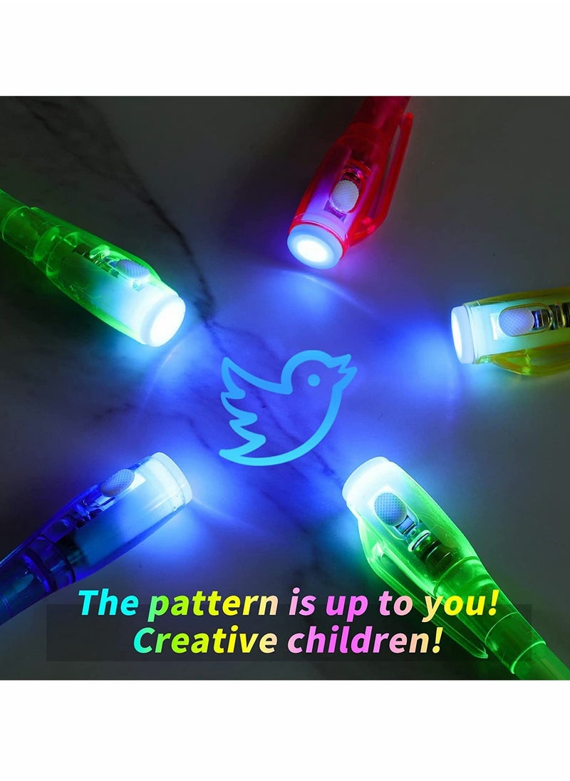 KASTWAVE - Invisible Ink Pen, 7Pcs Invisible Disappearing Ink Pen with UV Light Fun Activity Entertainment for Secret Message Kids Goodies Bags Toy, Party Favors Gifts Party Game Drawing and Writing Fun Pen🎨【Hi - Image 1