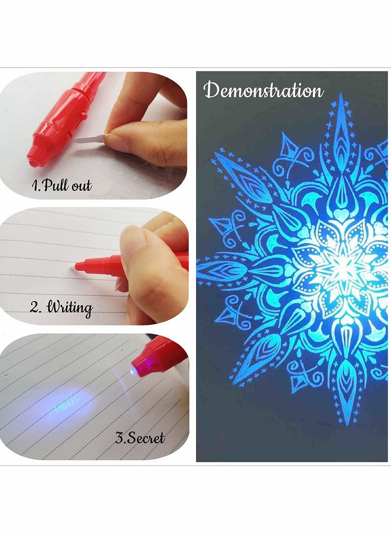 KASTWAVE - Invisible Ink Pen, 7Pcs Invisible Disappearing Ink Pen with UV Light Fun Activity Entertainment for Secret Message Kids Goodies Bags Toy, Party Favors Gifts Party Game Drawing and Writing Fun Pen🎨【Hi - Image 1