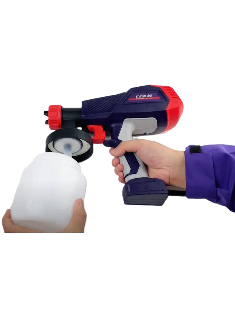 makute Electric Paint Sprayer, 450W High Power, 800ml Paint Reservoir, Adjustable Flow Control, Sector Spray Pattern, for Home & Outdoor Painting Projects, SG121  - Image 4