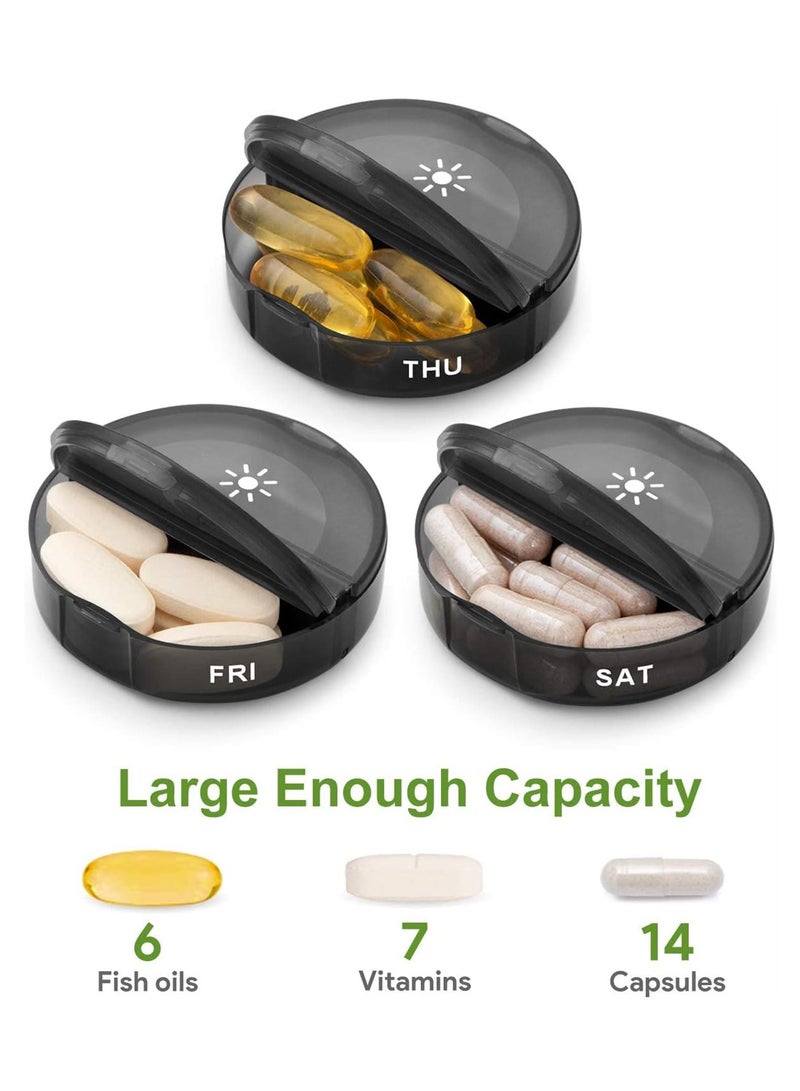 Pill Organizer 2 Times a Day, Weekly AM PM Pill Box, Large Capacity 7 Day Pill Cases for Vitamins, Medication, Supplements and Fish Oils (Black) - Image 4