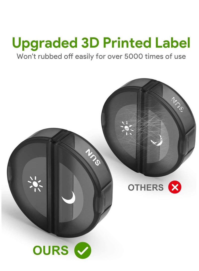 Pill Organizer 2 Times a Day, Weekly AM PM Pill Box, Large Capacity 7 Day Pill Cases for Vitamins, Medication, Supplements and Fish Oils (Black) - Image 3