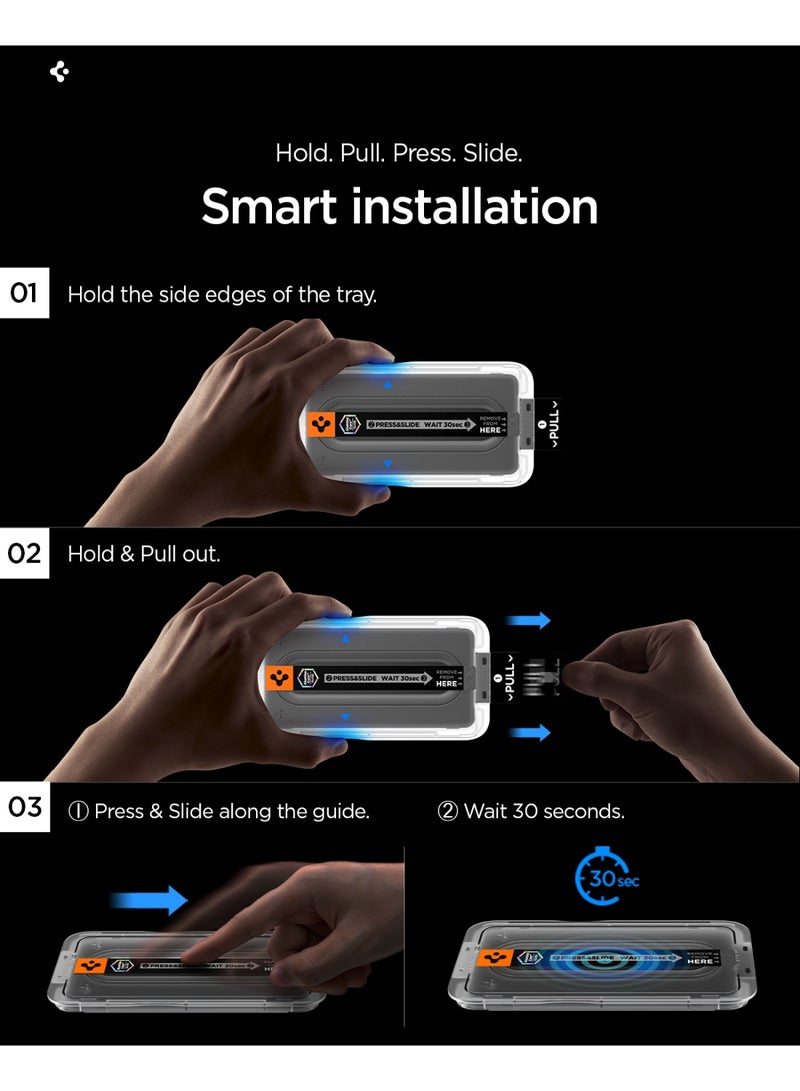 Spigen GLAStR EZ FIT PRO [حزمة 2 مضادة للانعكاس] واقي شاشة مضاد للتوهج من زجاج مقسى لجهاز سامسونج جالاكسي S26 ألترا [تعزيز المتانة بالألمنيوم] مقاومة للصدمات | محاذاة تلقائية - حزمة 2 - Image 4